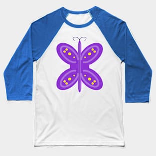 Bold and Bright Purple Butterfly Baseball T-Shirt